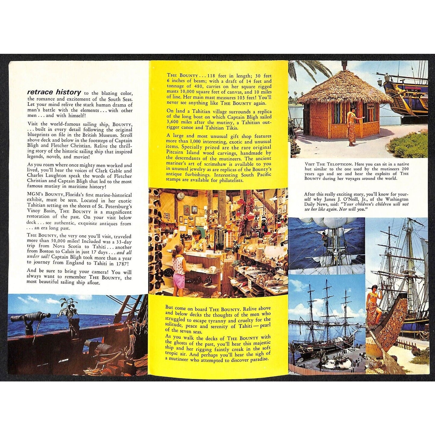 "Visit MGM's Bounty Exhibit" c1960's-70's St. Petersburg, FL Travel Brochure VGC
