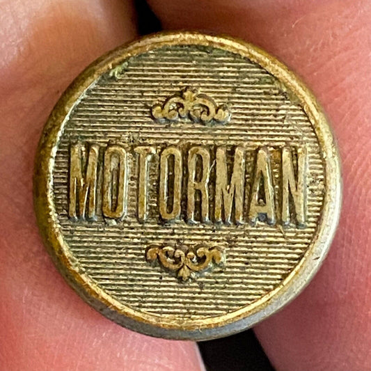 "Motorman" Railroad Uniform Button - Scovill Mfg. Co. 15mm