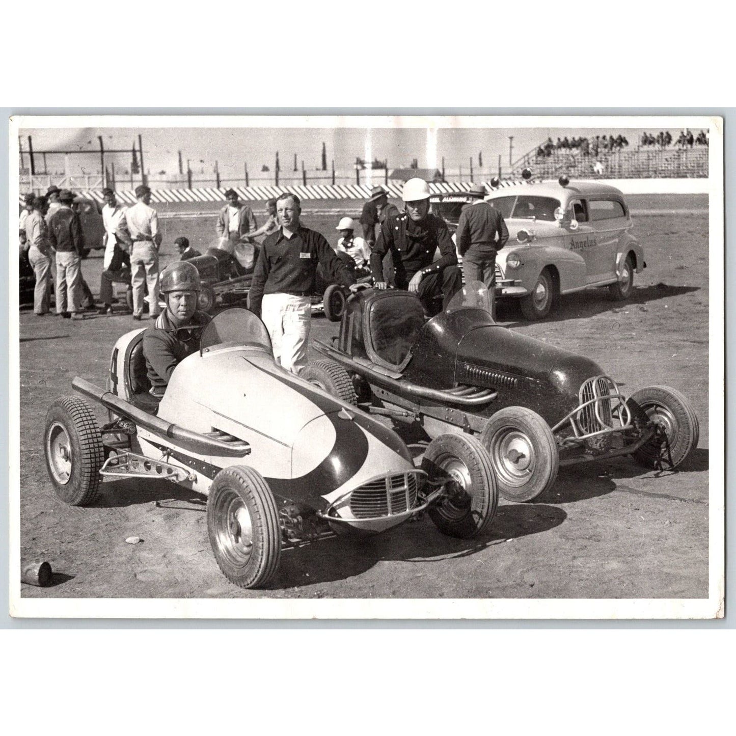 Louie Ray & Johnny Parsons Race Car Photo Los Angeles ? 5x7 c1940's