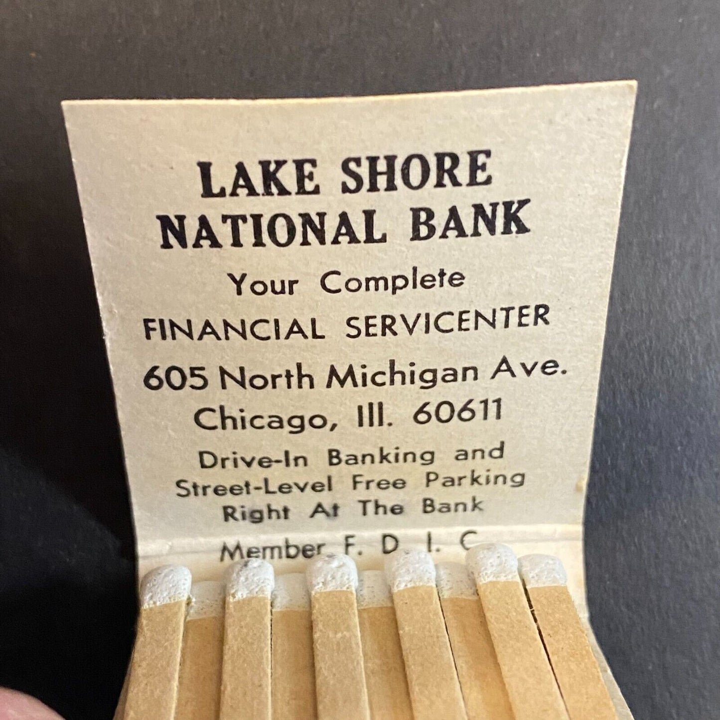 Lake Shore National Bank Chicago, IL Full Matchbook c1954-73 VGC