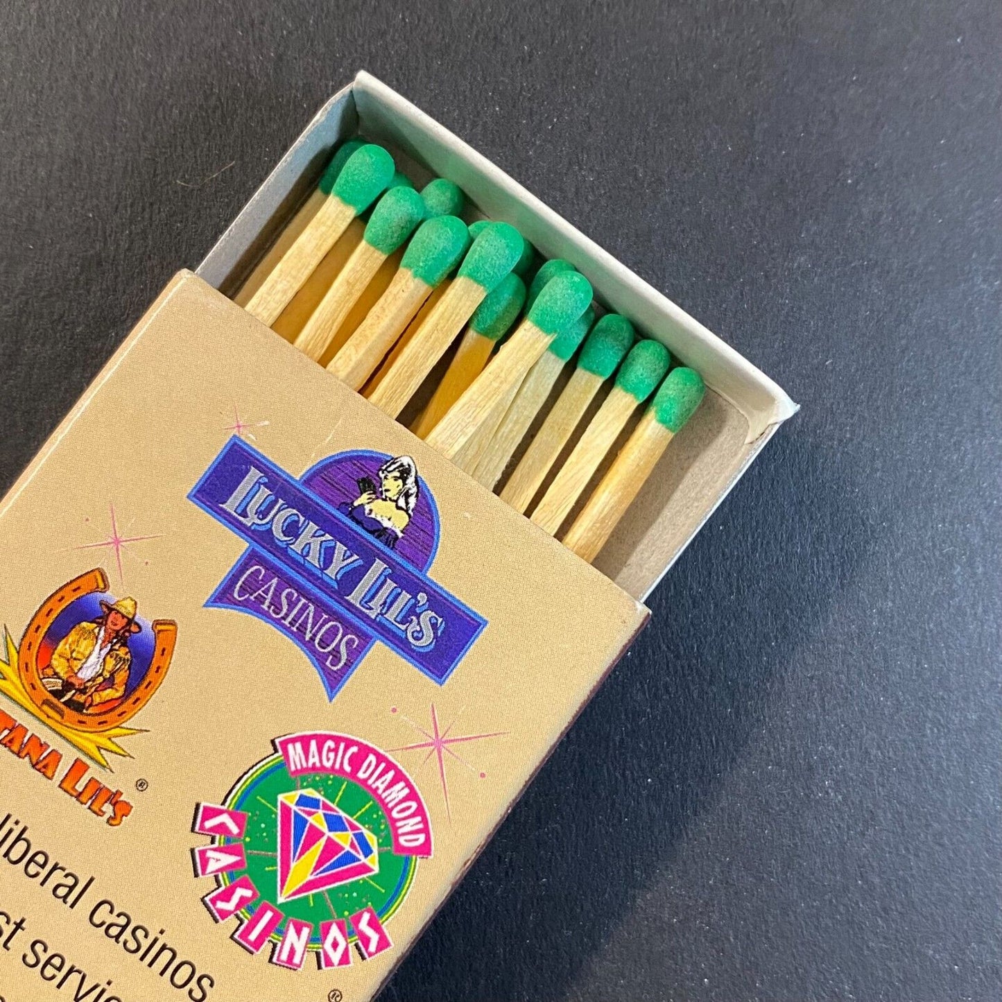 Lucky Lil's Casinos Montana c1990's Matchbox / Matchbook Scarce VGC
