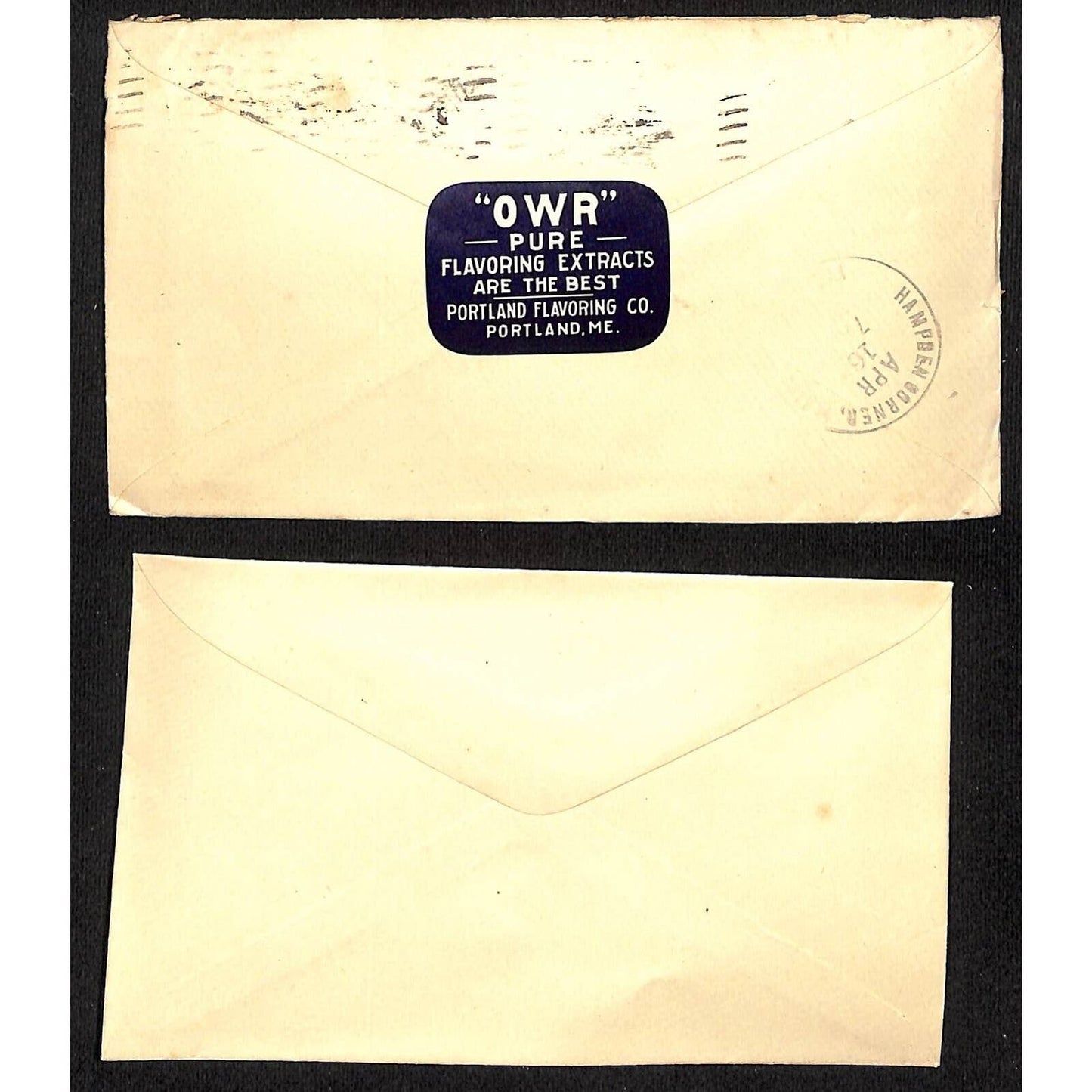 Portland, ME Portland Flavoring Co. Cover & Return Envelope Over 1906