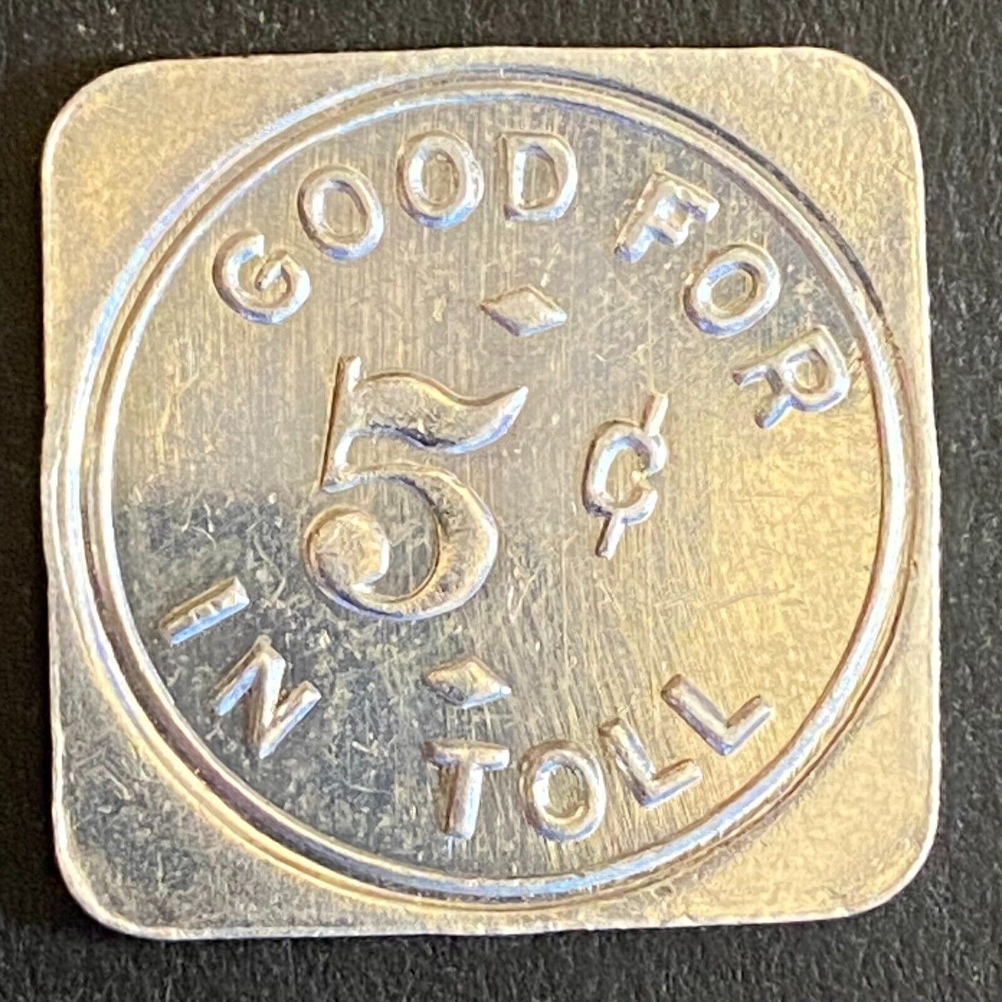 Burt County Decatur Onawa Bridge Comm G/F 5c in Toll Token Alum 22mm - UNC VGC