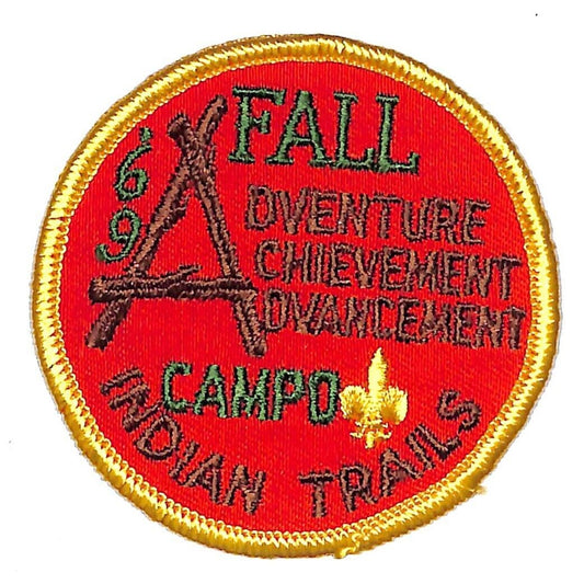 Boy Scouts BSA 1969 Indian Trails Fall Campo Camporee Patch Scarce