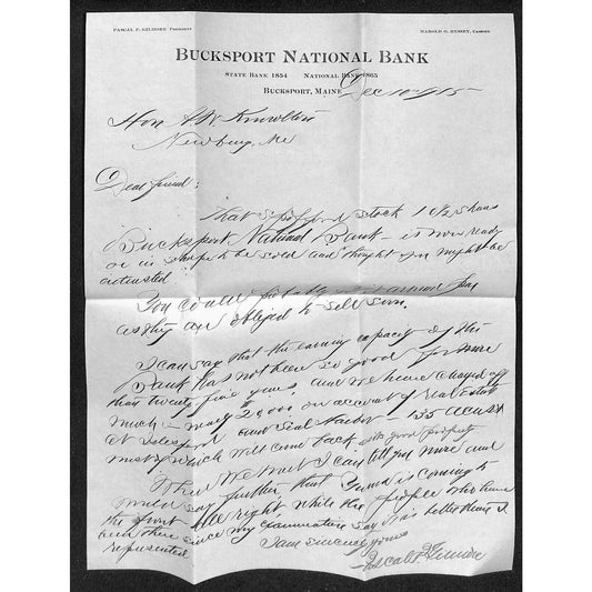 Bucksport ME Bucksport National Bank 1919 Letterhead & Cover Yuma Gold Knowlton*