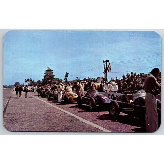 500 Mile Speedway IMS Pit Area Before Race Indy 500 Postcard VGC