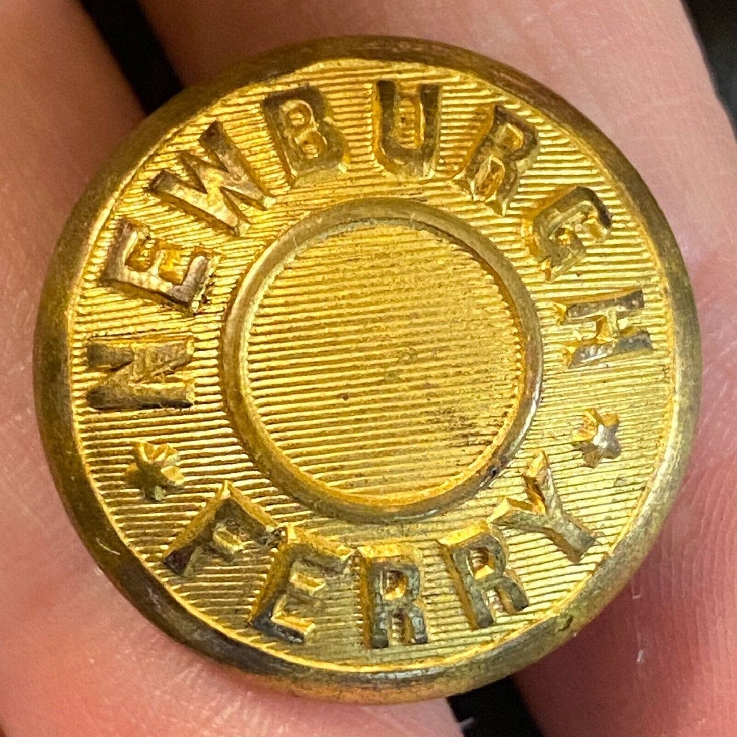 Newburgh Ferry Uniform Button Brass Convex w/ Stars 23mm Scarce
