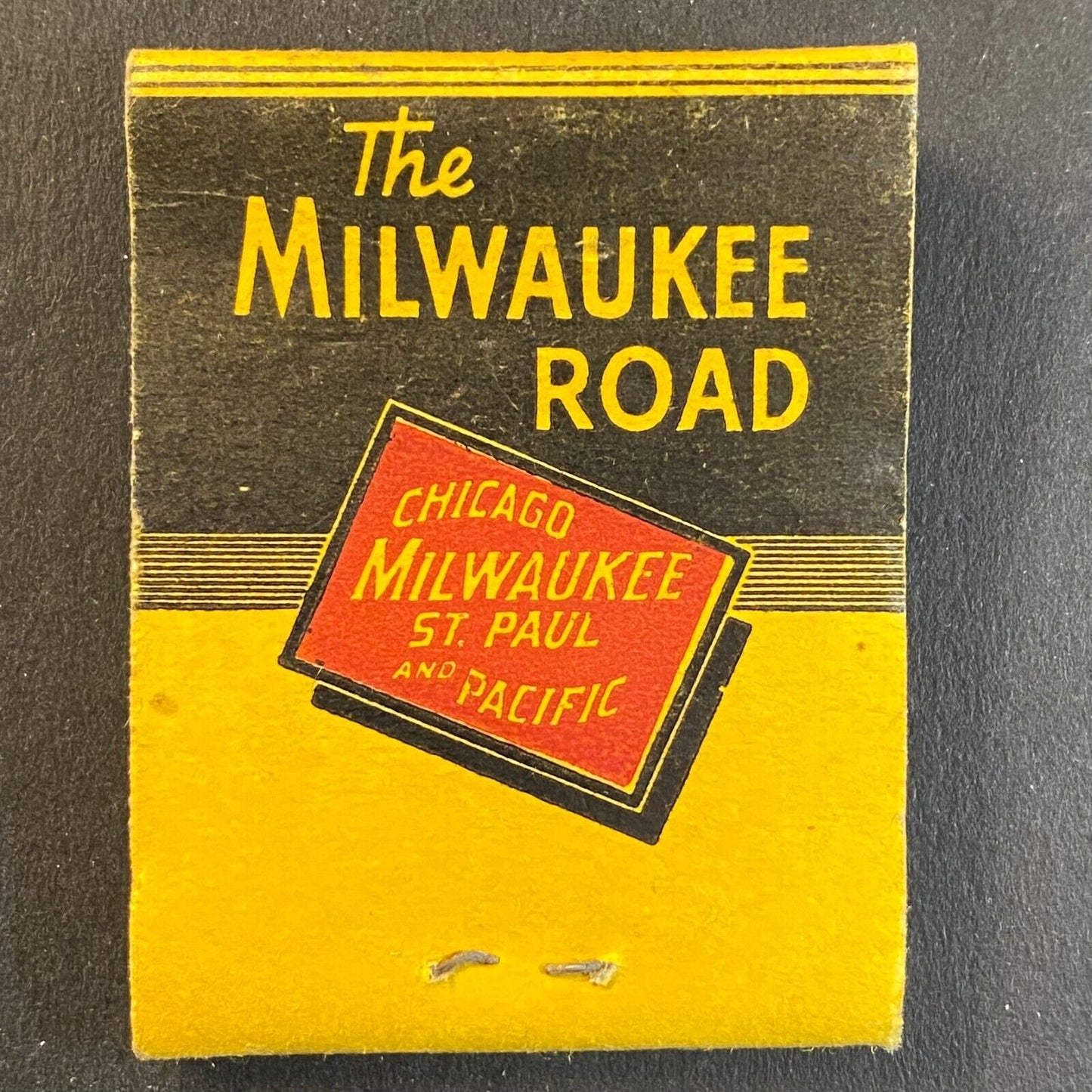 Milwaukee Road Larry J. Benson* Safety First Merry Christmas c1940's Matchbook