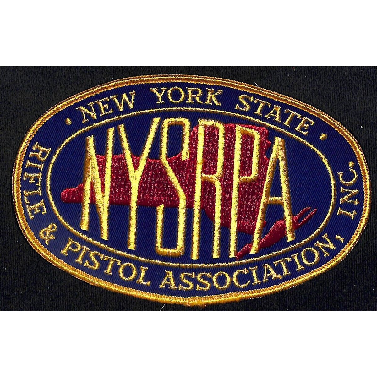 NYS Rifle & Pistol Large Oval Embroidered Patch 6 3/8" VGC NOS c1970's -80's