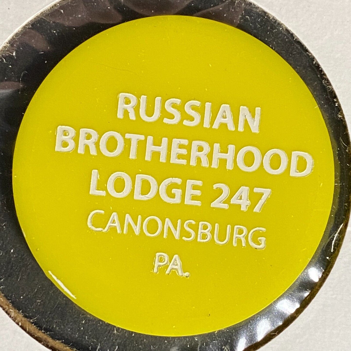 Canonburg, PA Russian Brotherhood Lodge 247 Plastic Drink Token G/F Whiskey