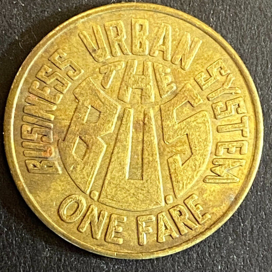 Business Urban System (Gallup, NM) One Fare Bus Token 23mm c1976 Scarce (#3)