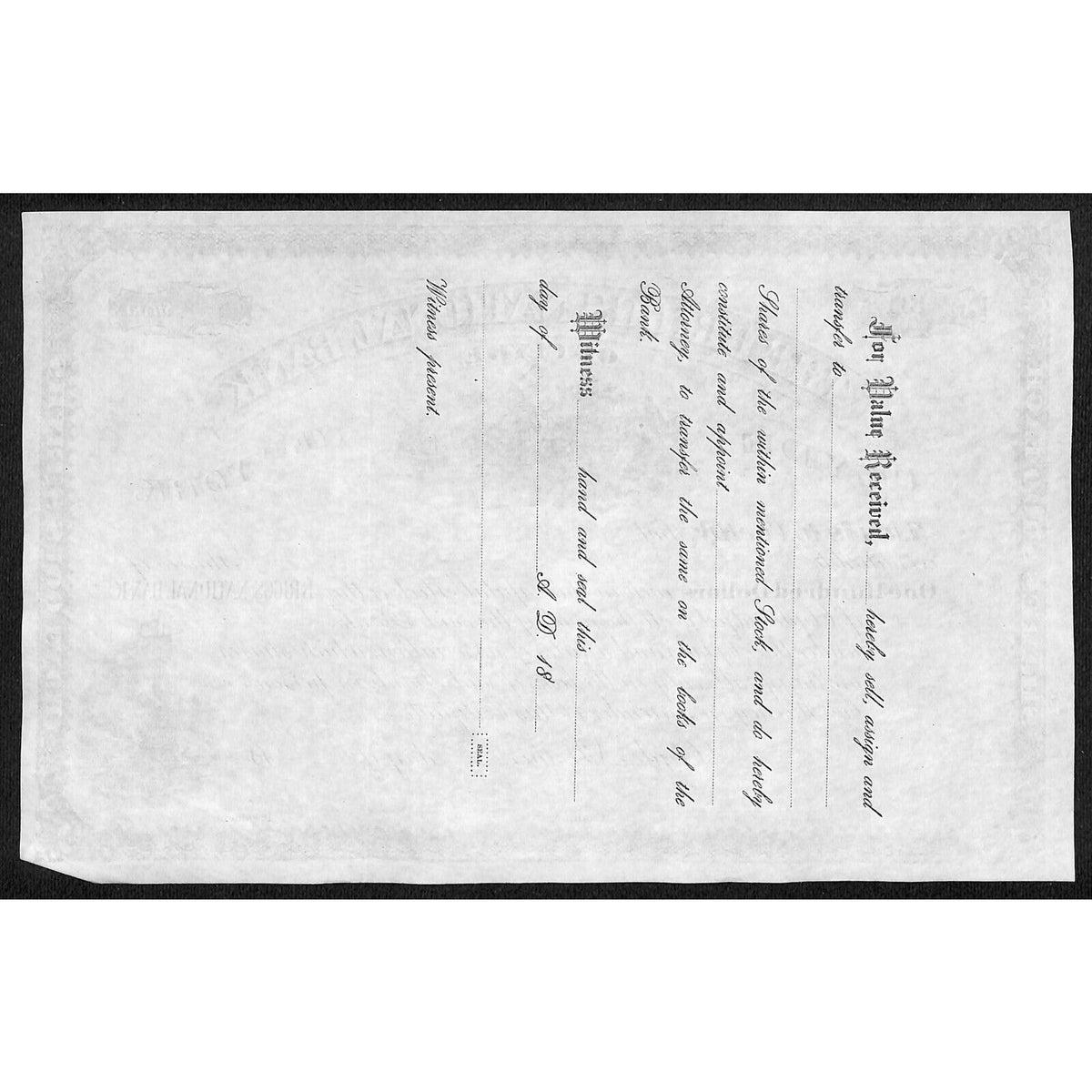 The Briggs National Bank of Clyde NY c1880* Stock Certificate Unissued #131