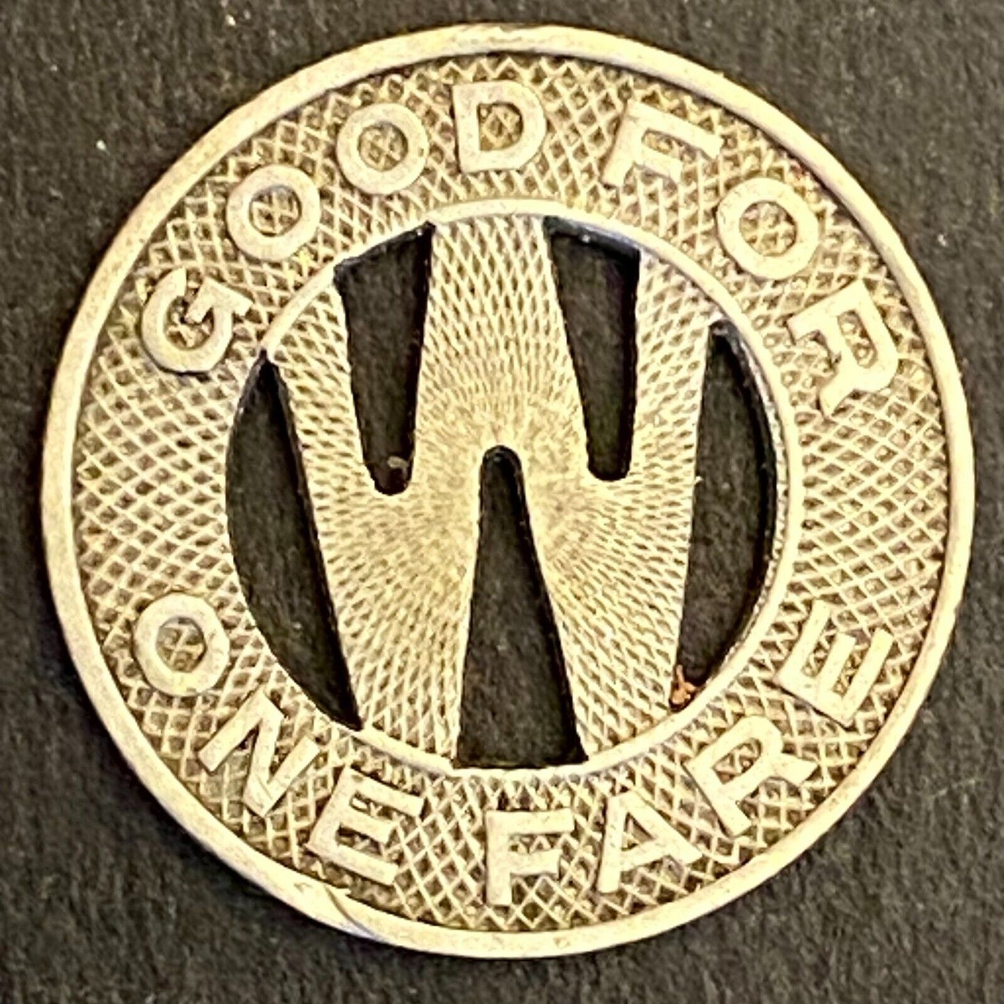 Wichita Transportation Corp. G/F One Fare Transit Token 16mm (#7)