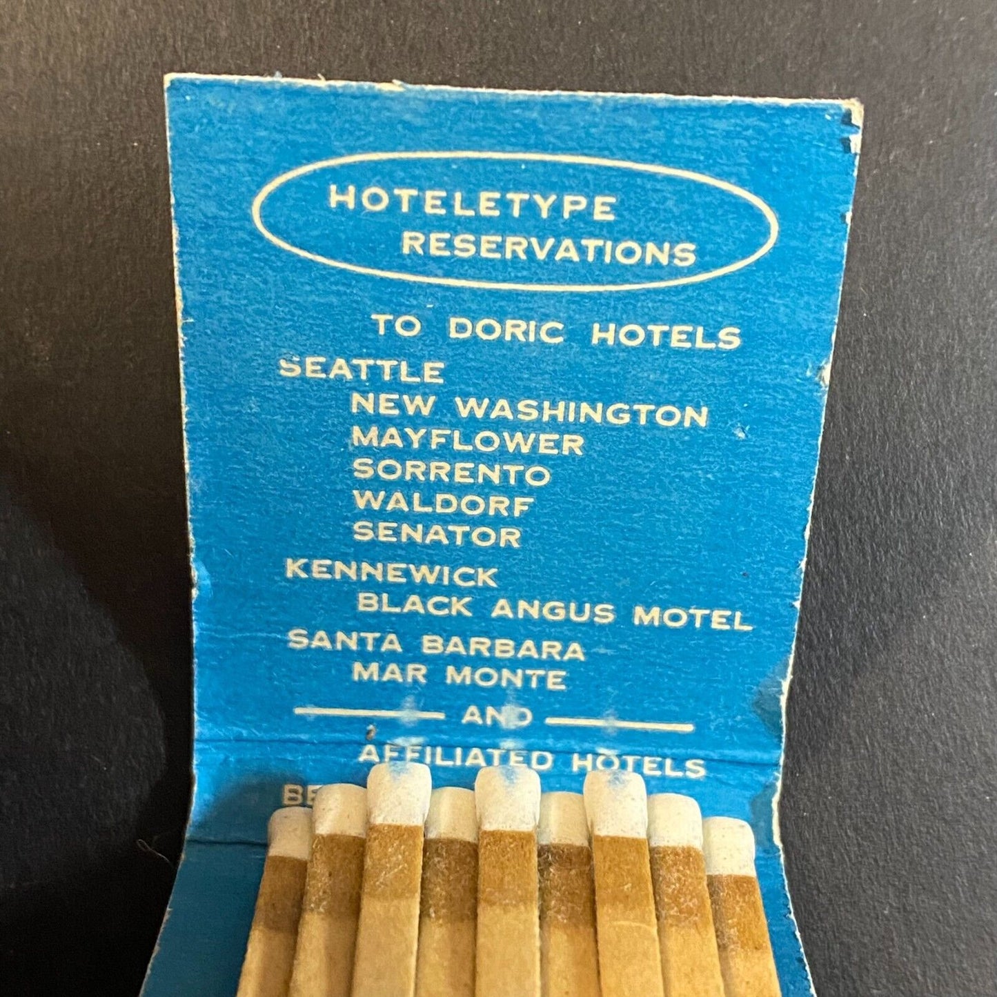 Waldorf Hotel Seattle, WA Near Full (-4) Matchbook c1950's-60's