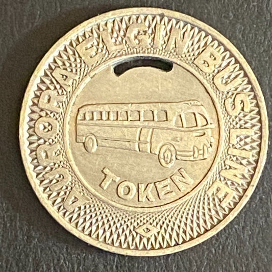 Aurora Elgin Bus Line Transit Token 16mm VGC