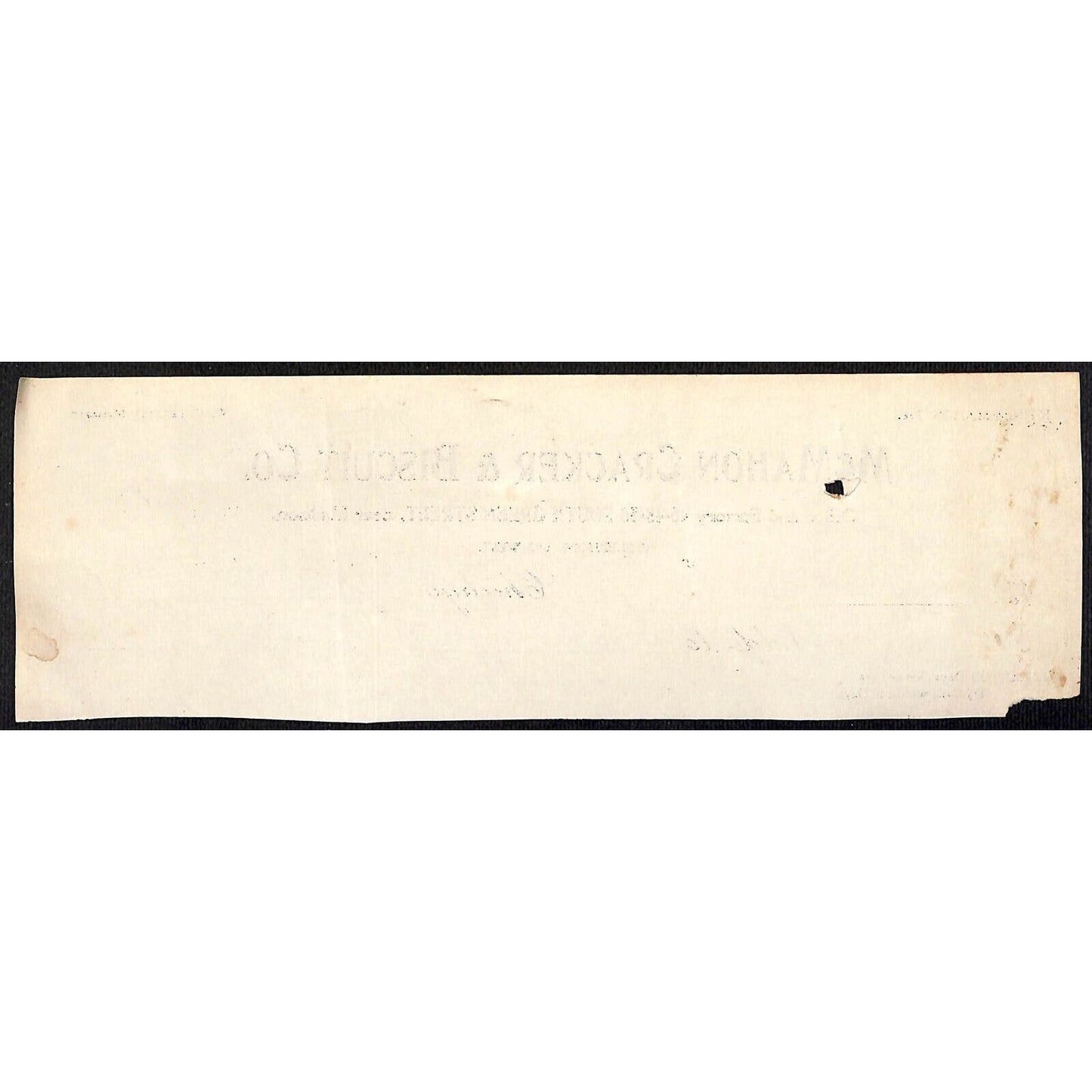 McMahon Cracker Biscuit Co Chicago HJ Hutchinson Decorah, IA* Cut 1901 Billhead