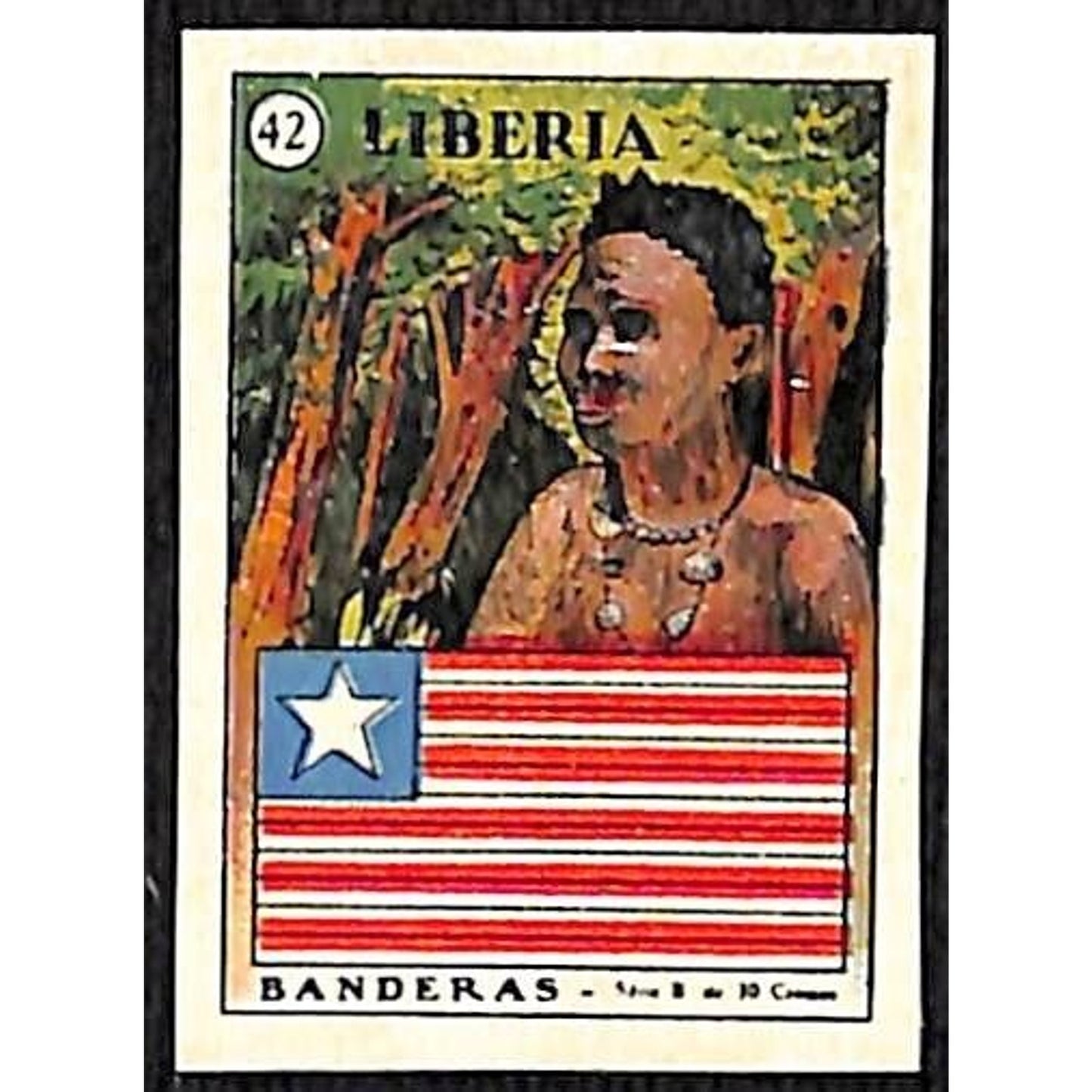 Liberia Country Banderas / Flag Matchbox Label Series Vintage #42