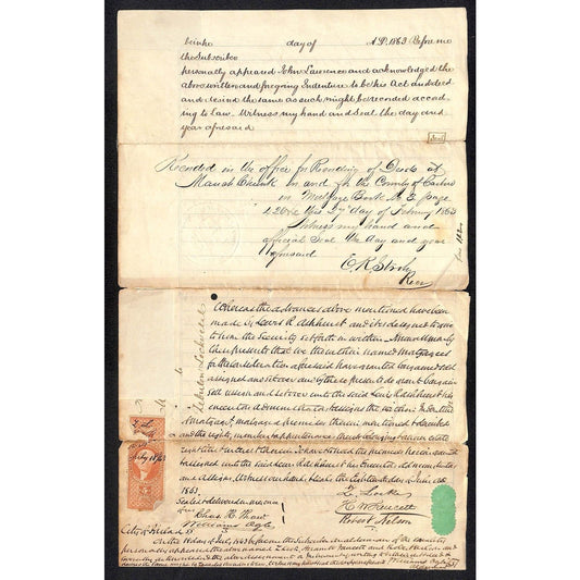 1863 Millport, PA (Aquashicola) Deed Document John Lawrence Richard C. McMurtrie