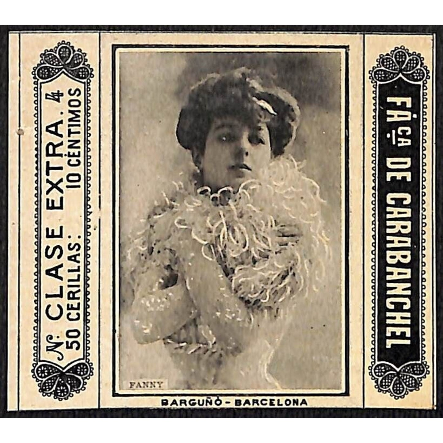 Fanny Davenport? Stage Actress Carabanchel Barcelona c1920's Matchbox Label VGC