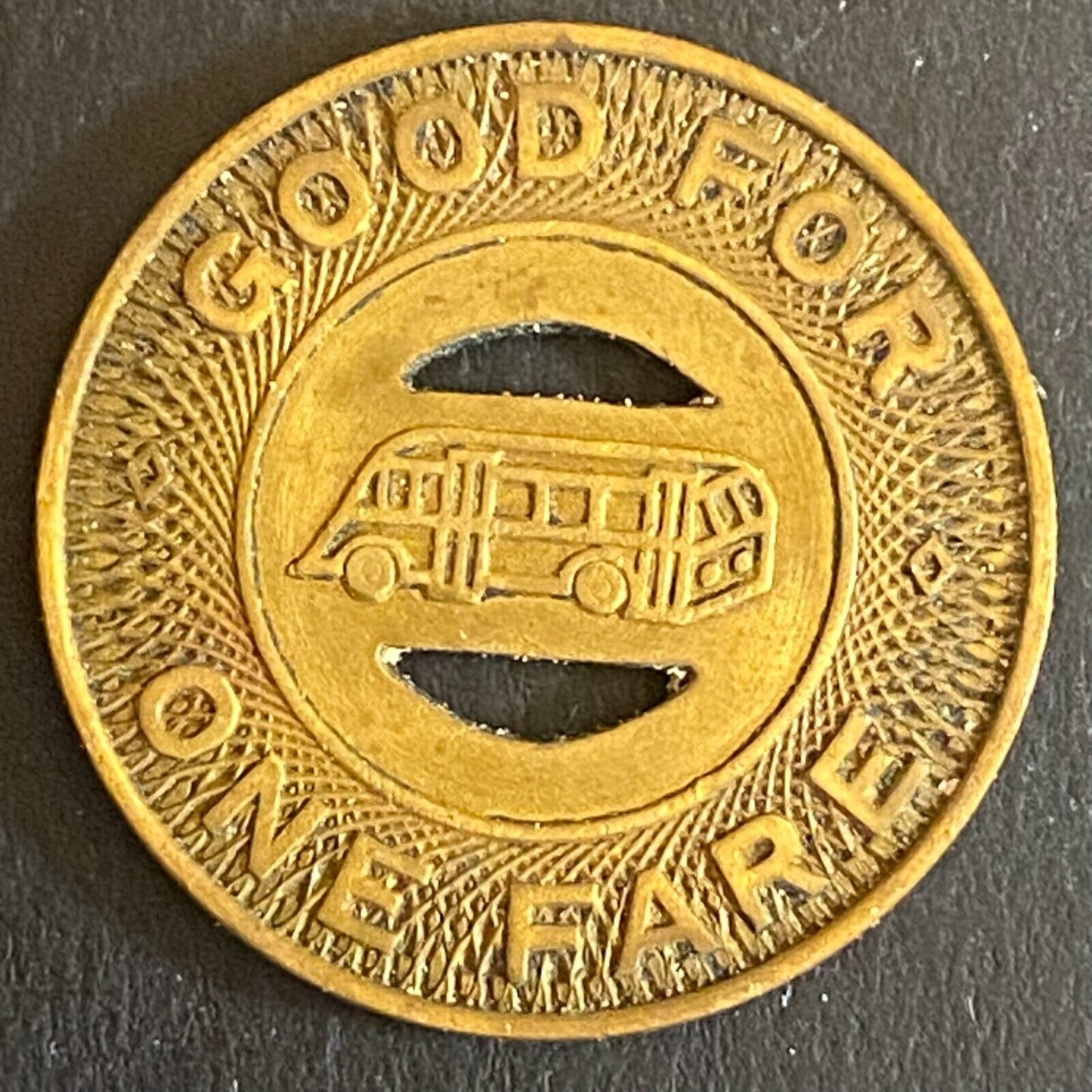 Mt. Carmel City Transit Line G/F One Fare Token 23mm VGC