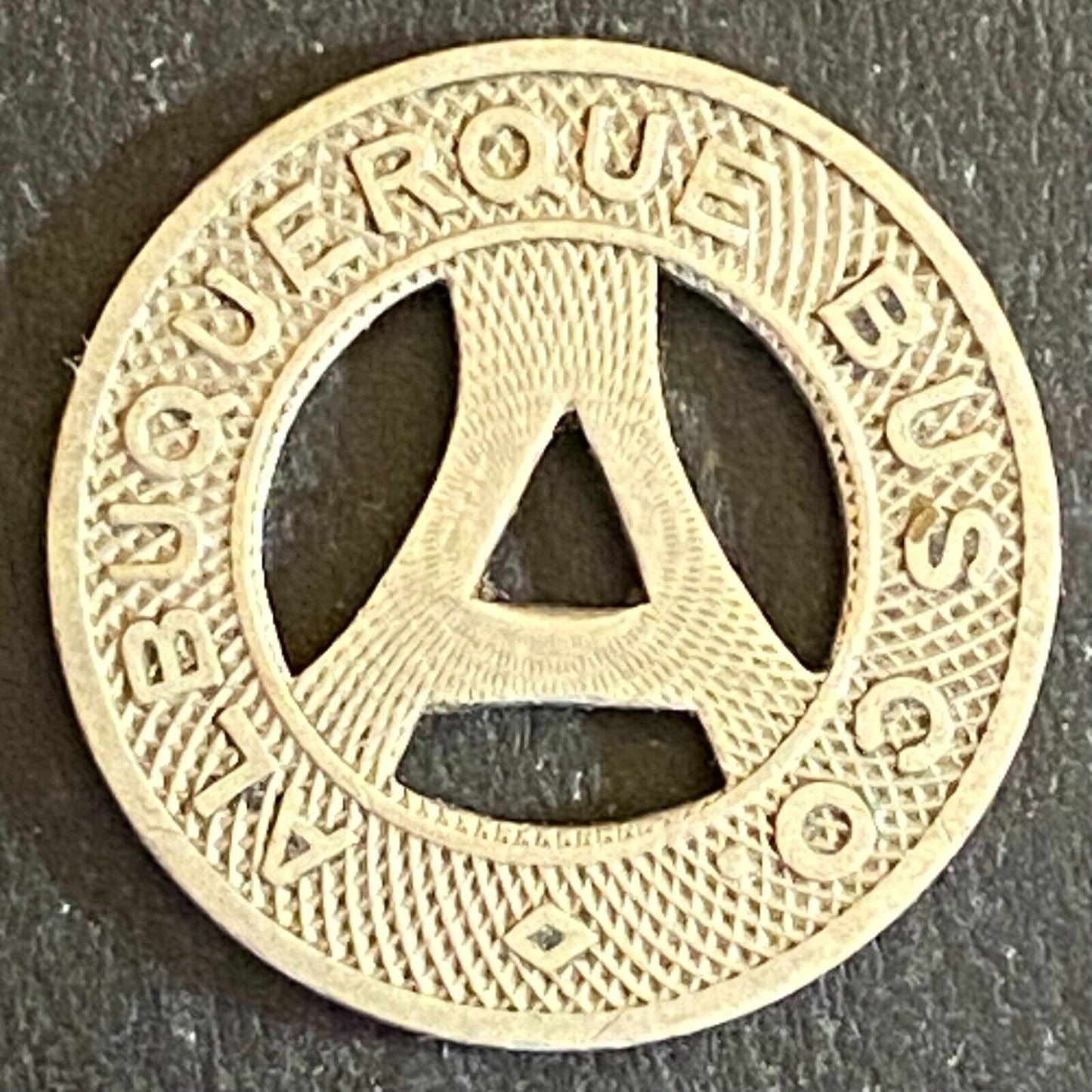 Albuquerque Bus Co. "Health Country" Transit Token 16mm VGC Hanging "A" (#17)