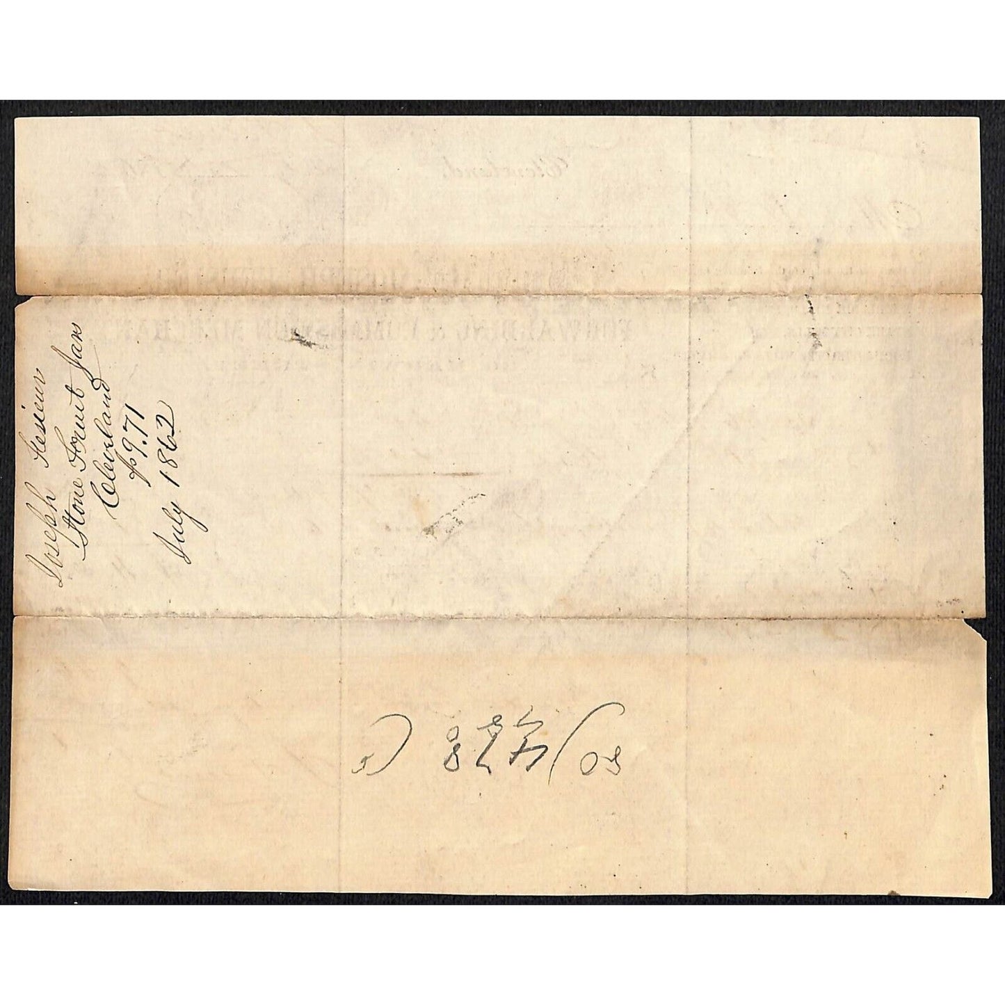 Joseph Feusier Flour Merchant Merwin St Cleveland 1862 Billhead Scarce