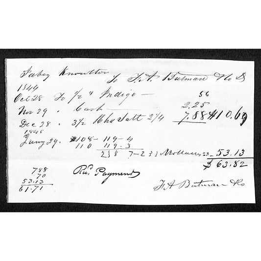 1844 Jabez Knowlton* Newburgh, ME General Store Receipt A. Butman & Co. Salt