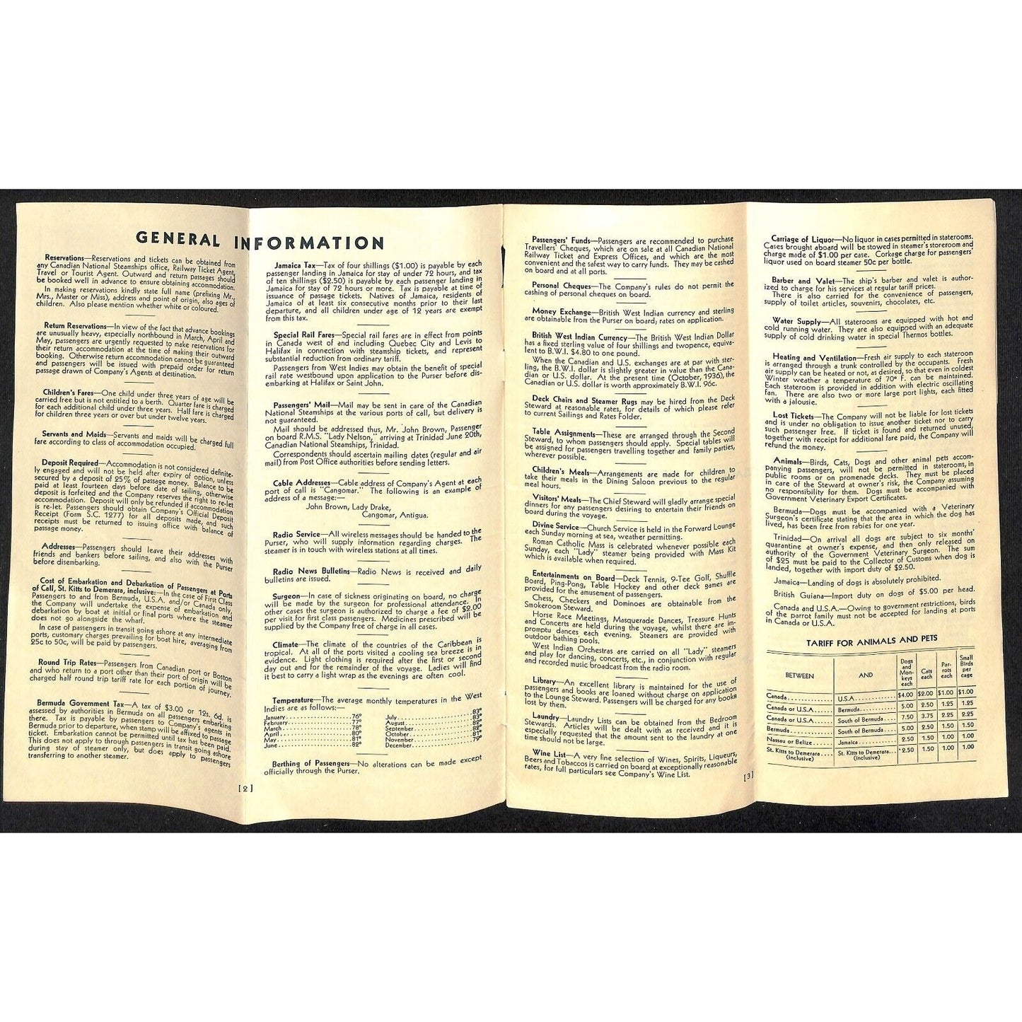 Canadian National Steamships "Lady Liners" 1936 Bermuda West Indies Brochure 15p