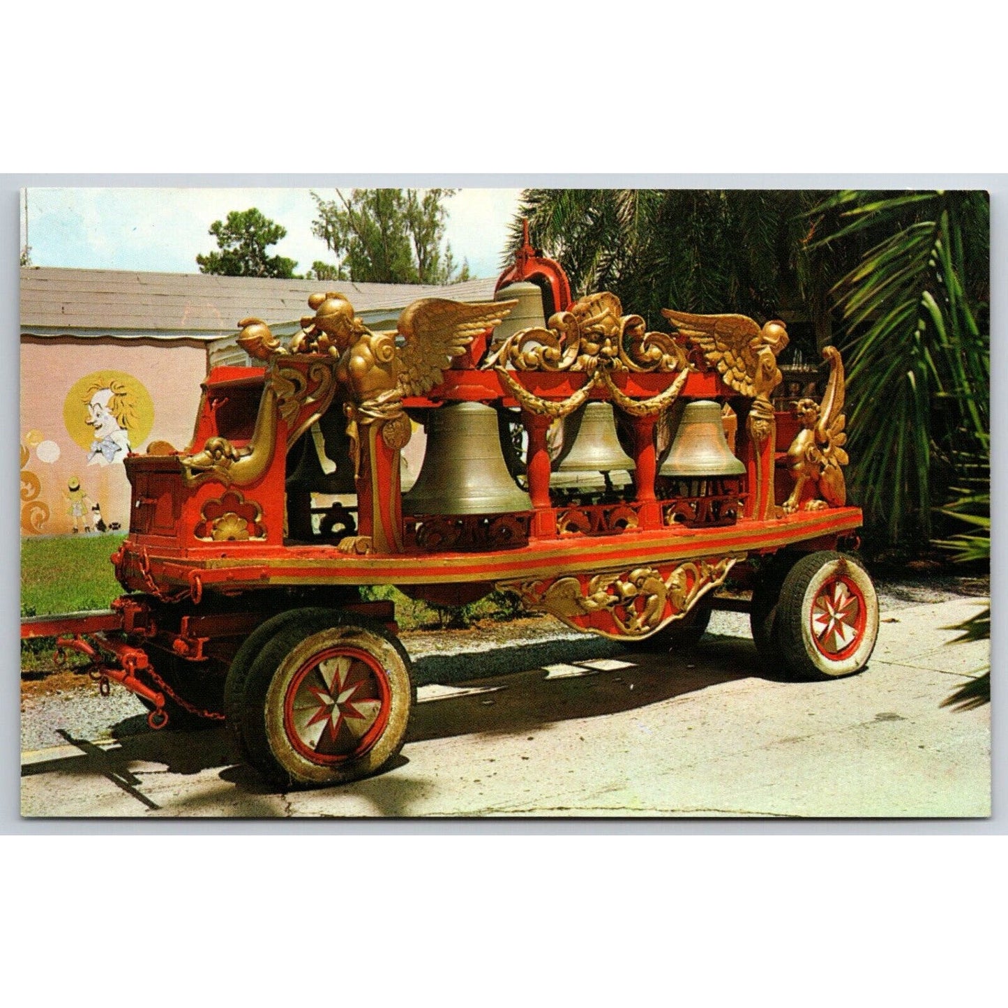 Ringling Bros. Moeller Red Bell Wagon Baraboo Postcard VGC NP c1960's