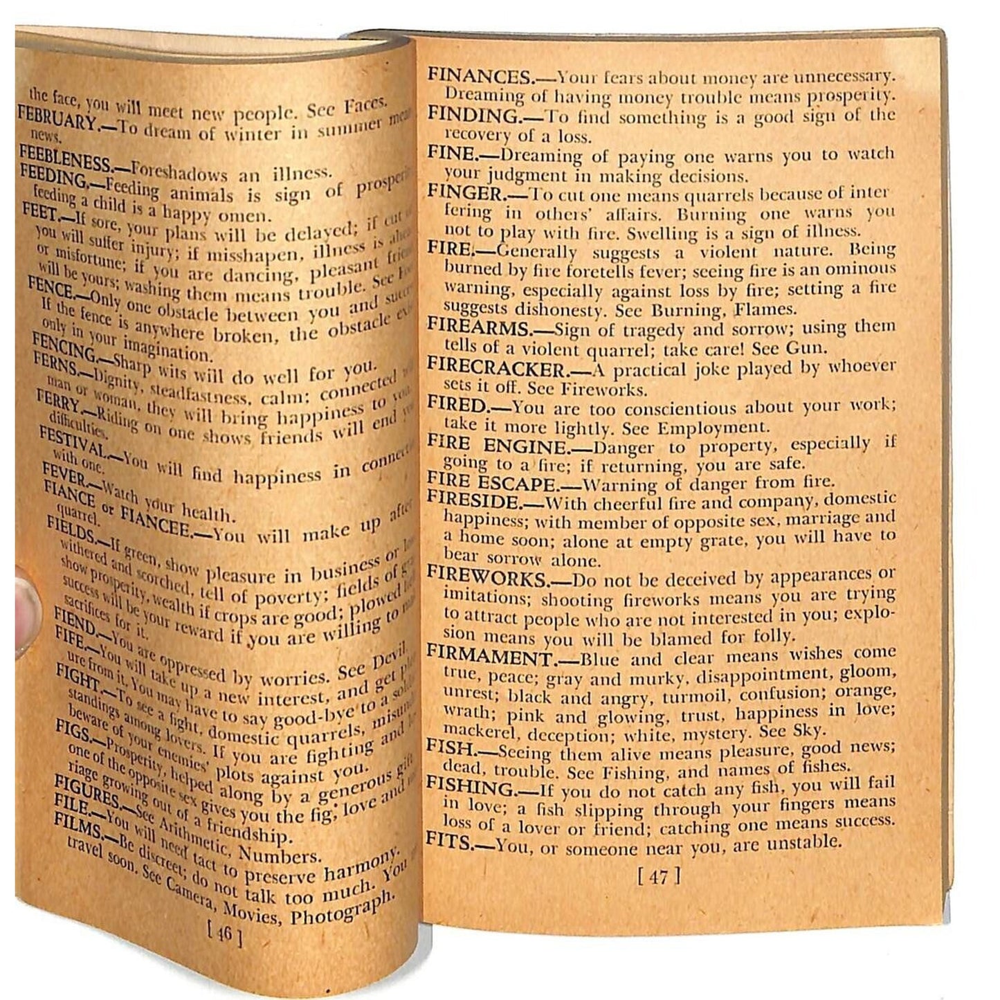 "The Master Dream Book" Dictionary for Dreams SC 3 1/2" x 5 1/4" 128pp c1945