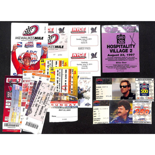 Group of 15 Mostly Milwaukee Area 1997-2011 Sports Events Tickets & Ephemera
