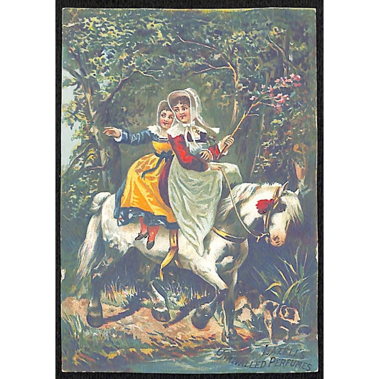 Hazell's Perfumes Hazell & Dalley & Co. NY Victorian Trade Card Women Ride Horse