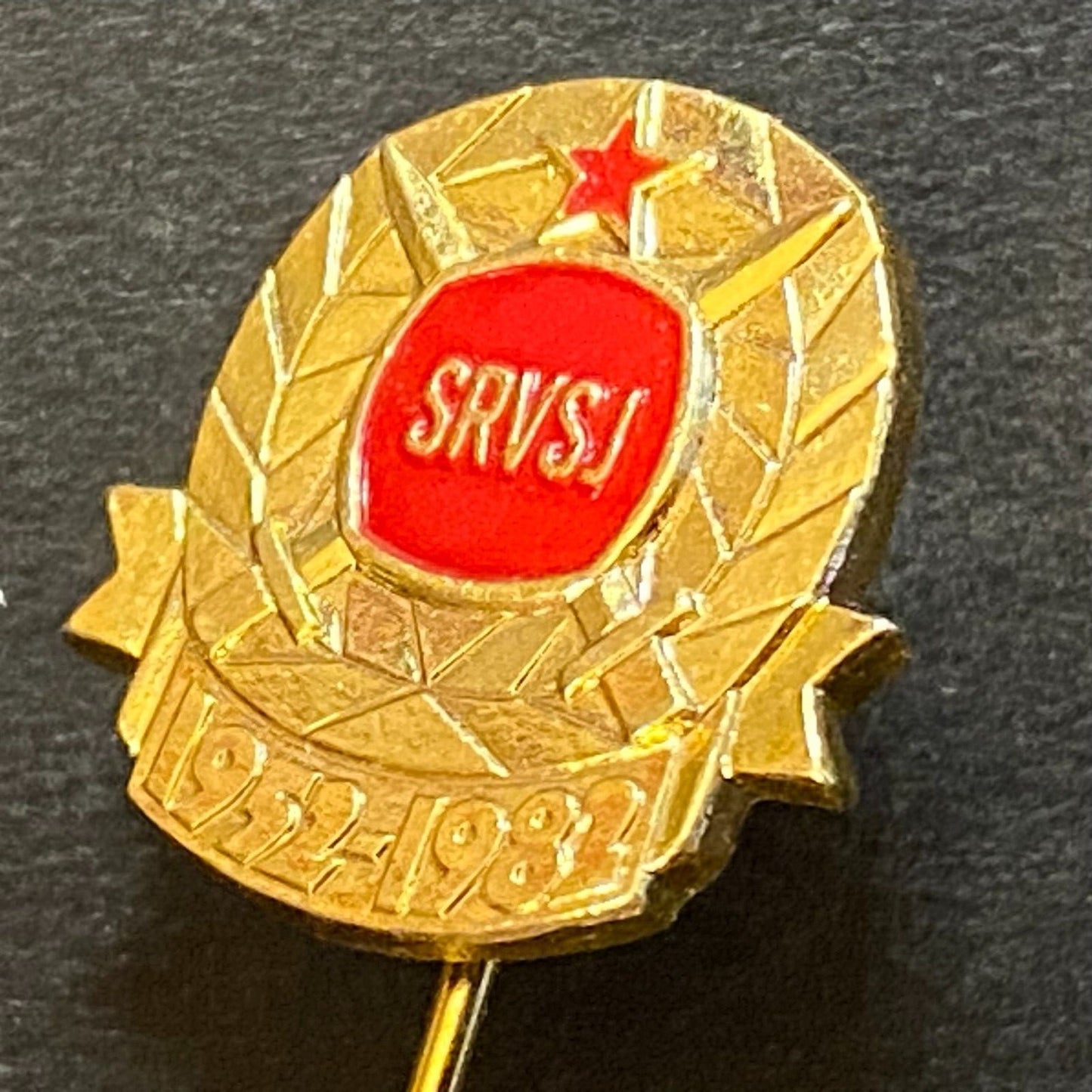 Russian / Yugoslavia Vintage Enameled Lapel Stick Hat Pin 30 SRVSJ 1952 - 1981