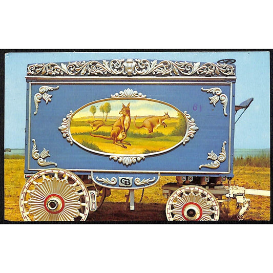 Gollmar Bros. Wagon Circus World Museum Baraboo, WI Postcard PM 1981