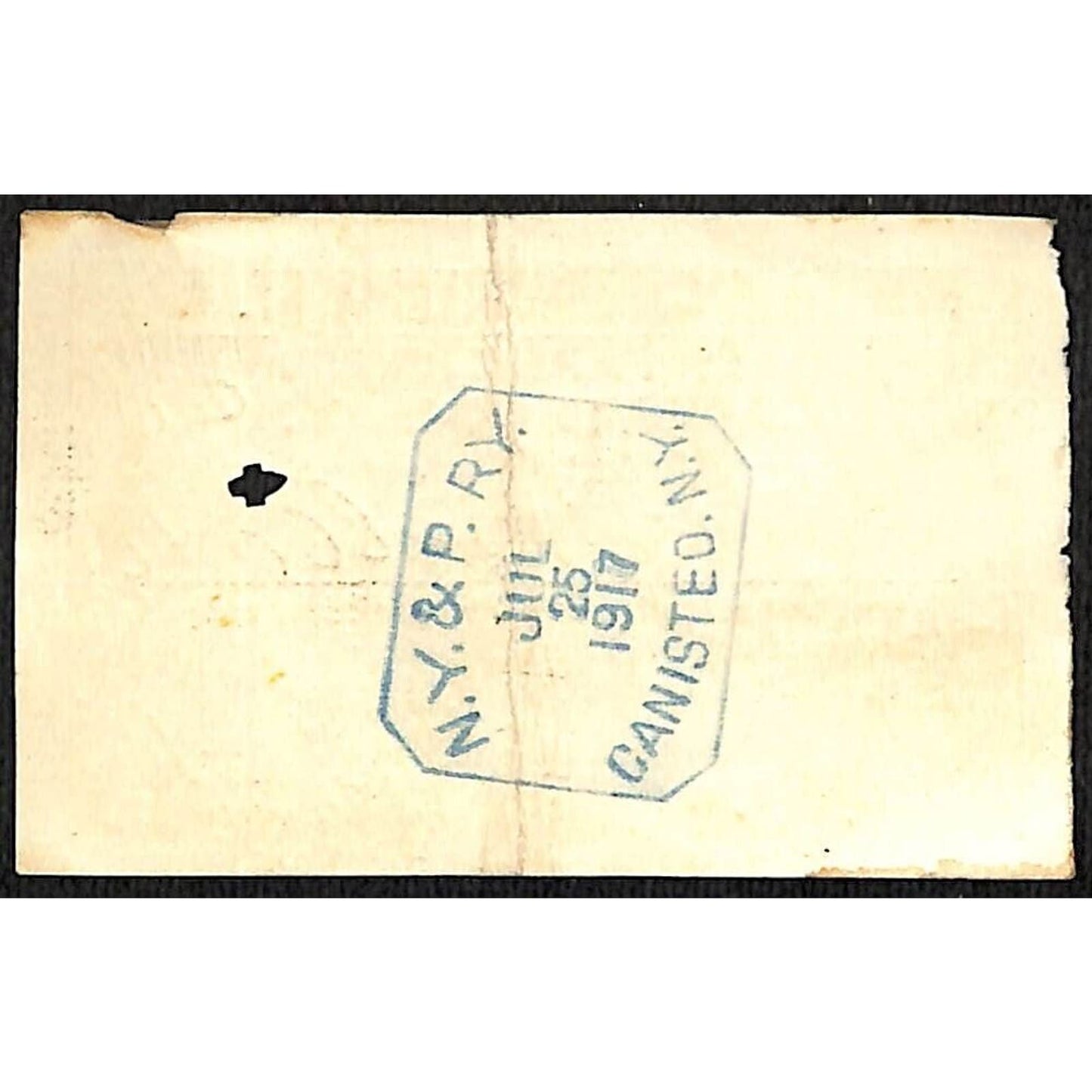 New York & Pennsylvania Railroad RY July 25 1917 Canisteo Half Fare Ticket #5246
