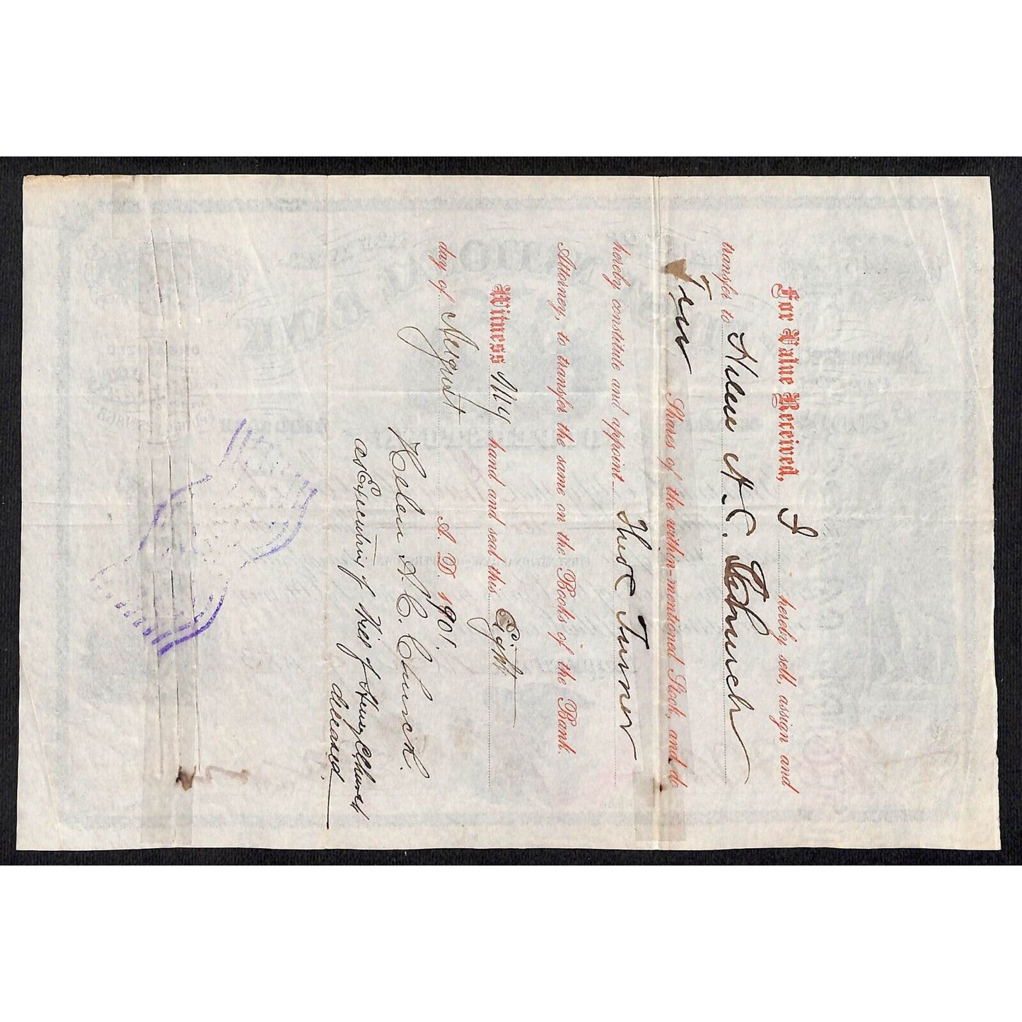 First National Bank of Cooperstown 1883 Stock Certificate Henry C. Church