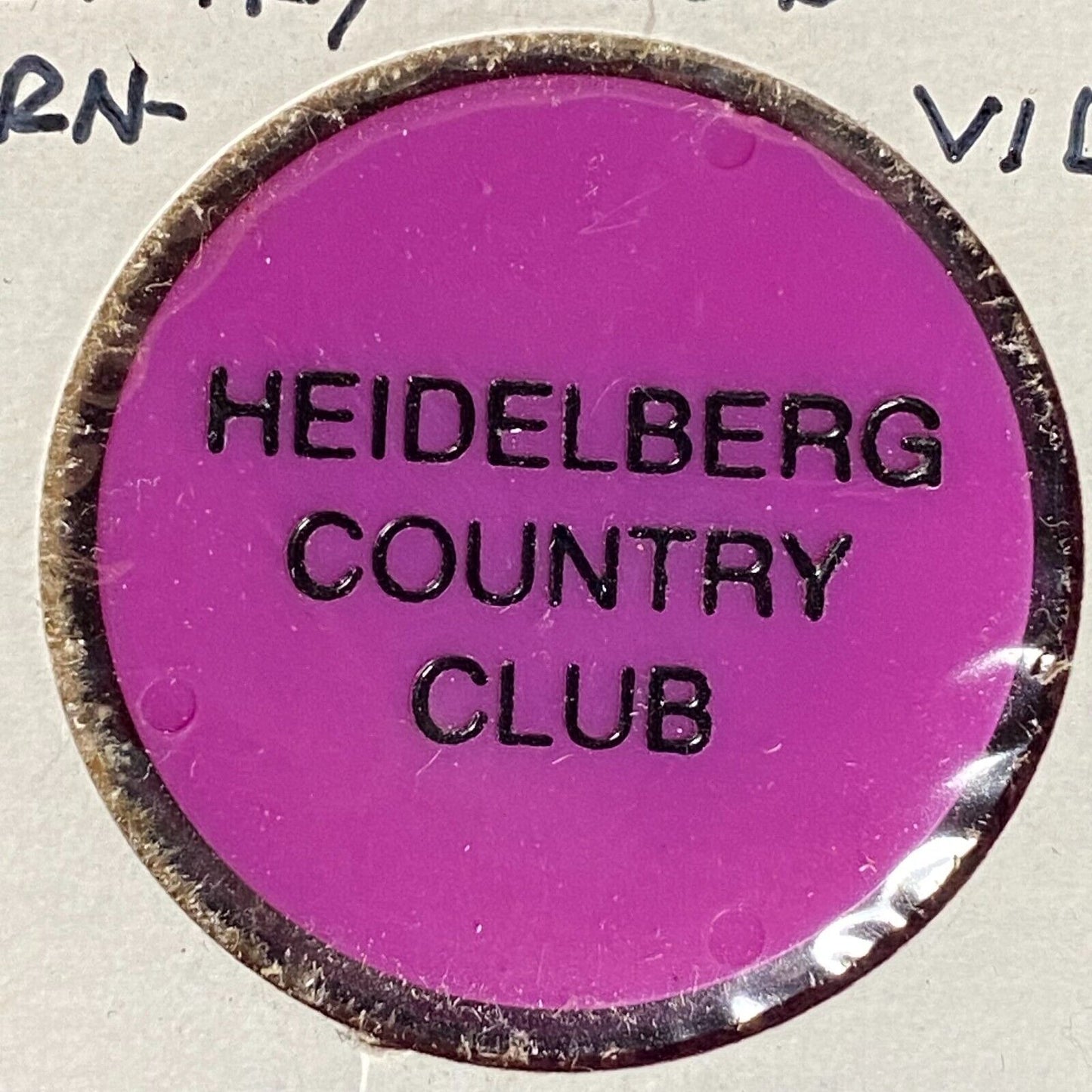 Bernville, PA Heidelberg Country Club Plastic Token G/F Draft