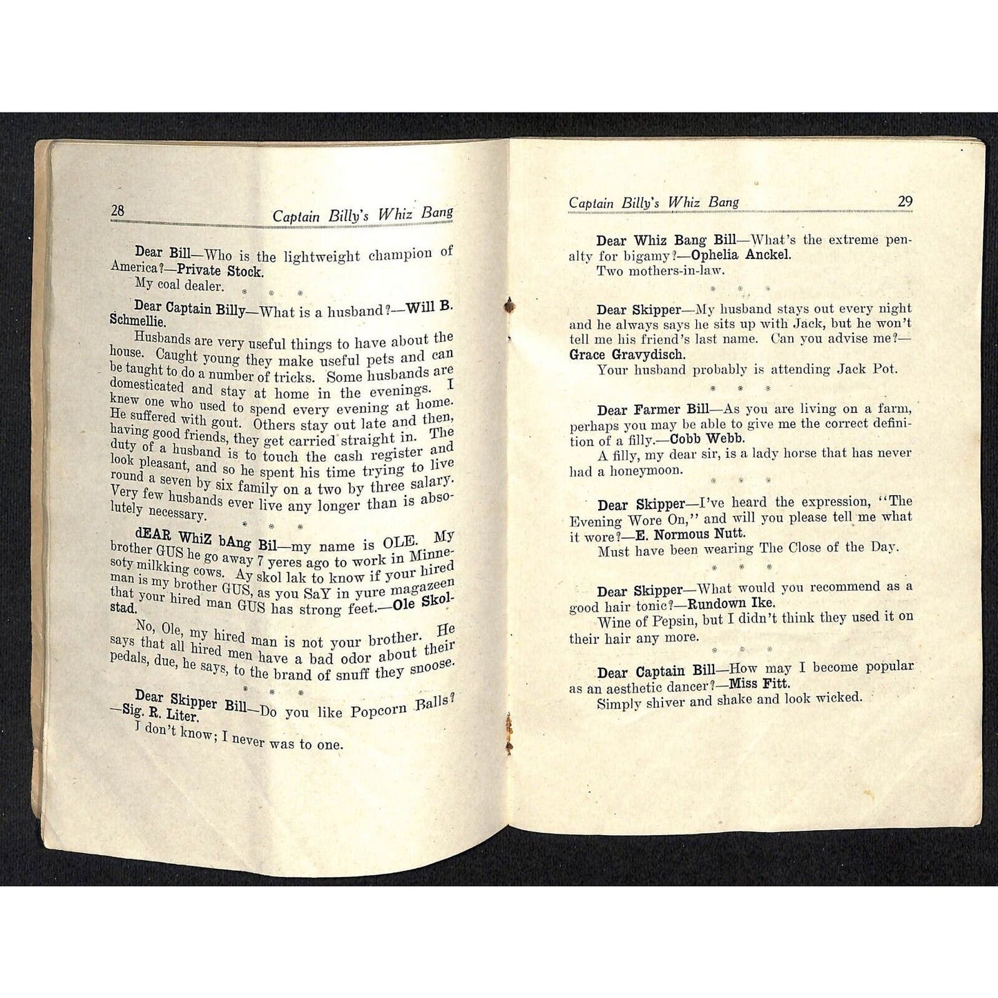 Capt. Billy's Whiz Bang Magazine 1921 Vol. II No. 20 61pp