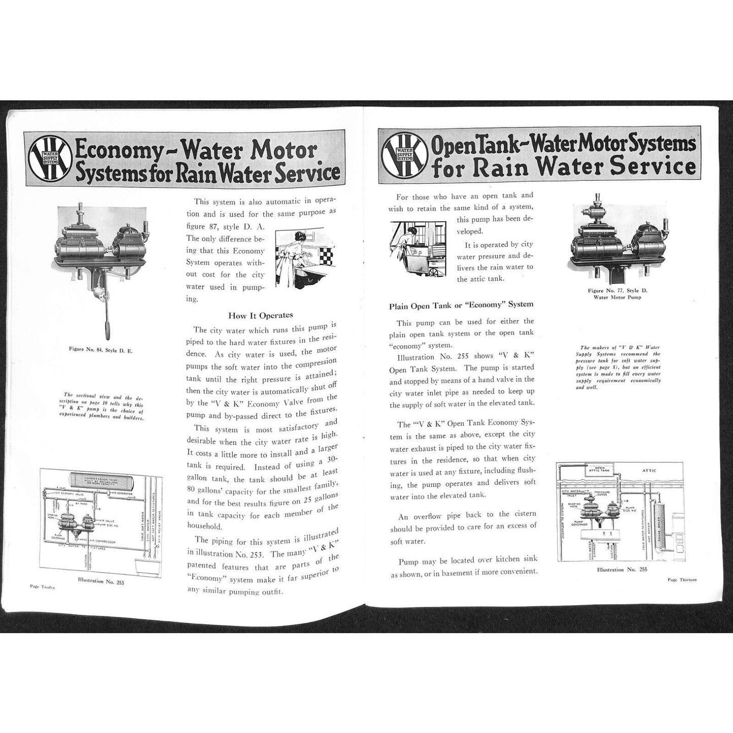 Valie Kimes Water Supply Systems Catalog 36pp 1920 w/ Illustrations Scarce VGC