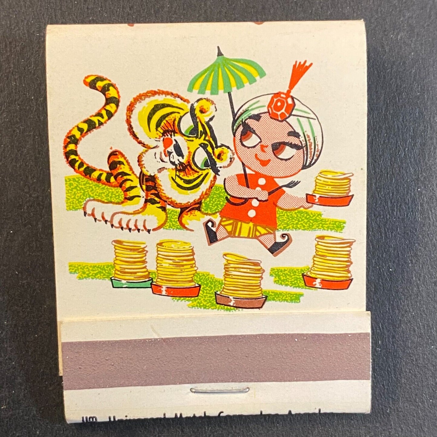Sambo's Pancakes w/ Tiger & Map Full Matchbook c1960's-73
