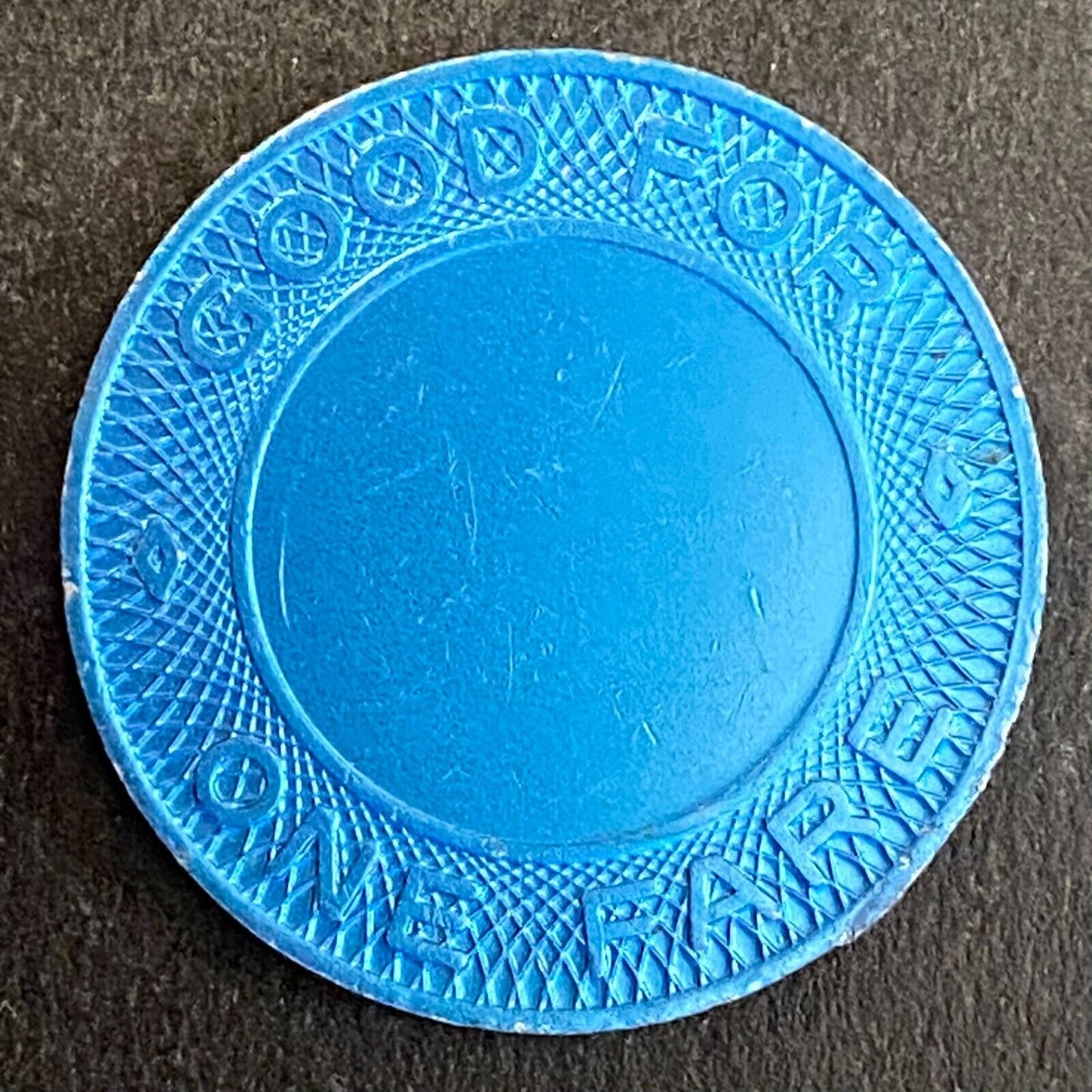 Decatur, IL ? Blue Annodized G/F One Fare Transit / Blank Eagle Token 23mm