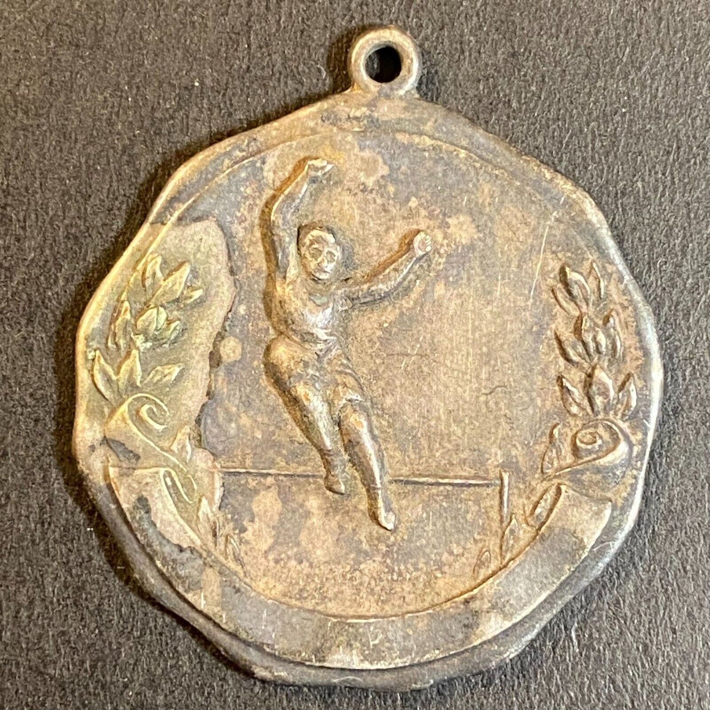 c1920's-40's Pole Vault ? Blank Medal / Award Pendant 30mm 8g