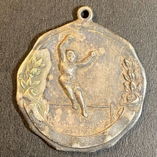 c1920's-40's Pole Vault ? Blank Medal / Award Pendant 30mm 8g