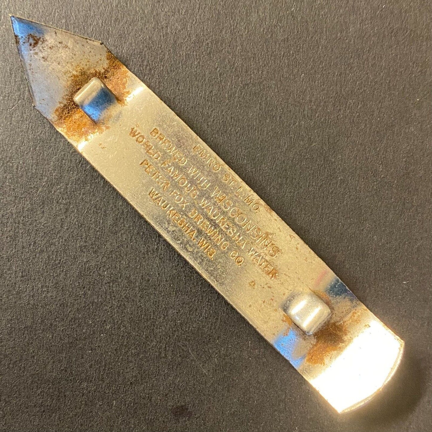 FOX Deluxe Beer Waukesha, WI Vintage Small Steel Can Bottle Opener 3 1/4"