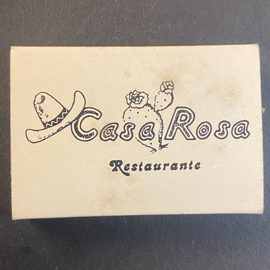 Casa Rosa Restaurante Restaurant Dallas, TX Vintage Matchbox Scarce