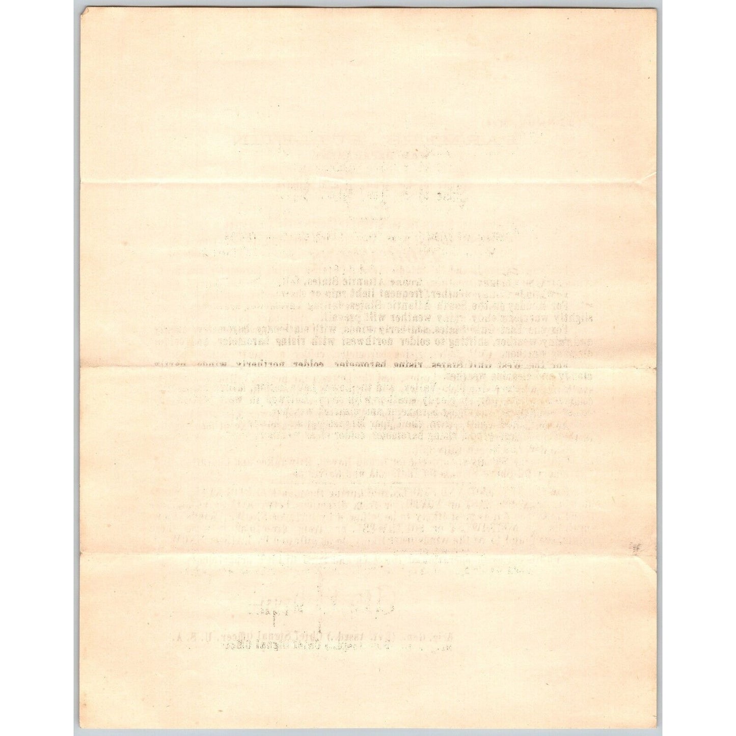 Bangor, ME Chief Signal Office, War Department Farmers' Bulletin - Dec. 30, 1878