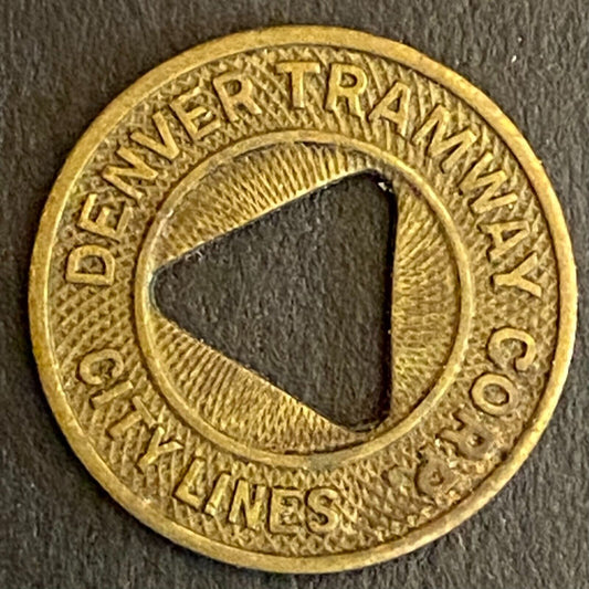 Denver Tramway Corp City Lines G/F One City Fare Transit Token 16mm (#8)