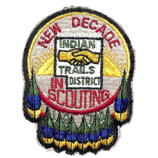 Boy Scouts BSA 1970 Indian Trails District "New Decade in Scouting" Patch Scarce