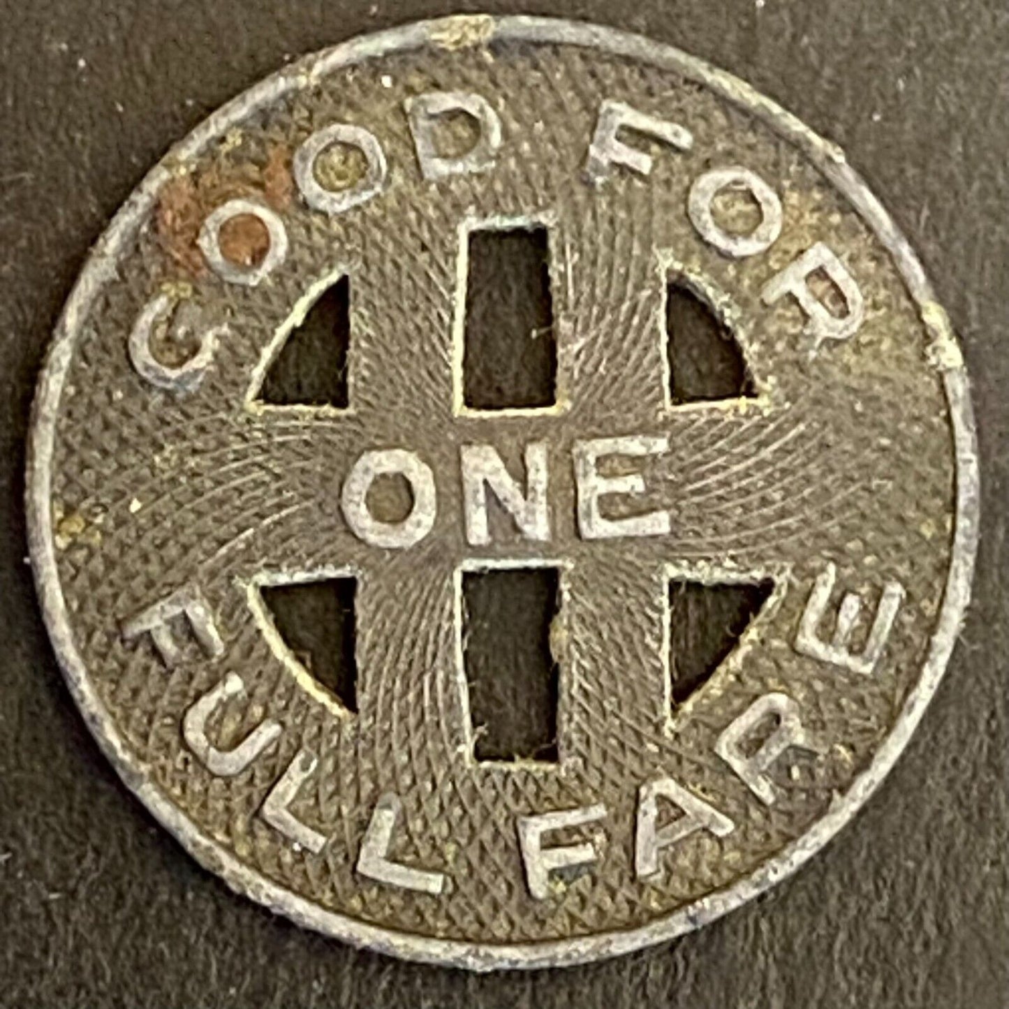 Honolulu Rapid Transit 1924 G/F One Full Fare Transit Token Zinc 16mm (#4)