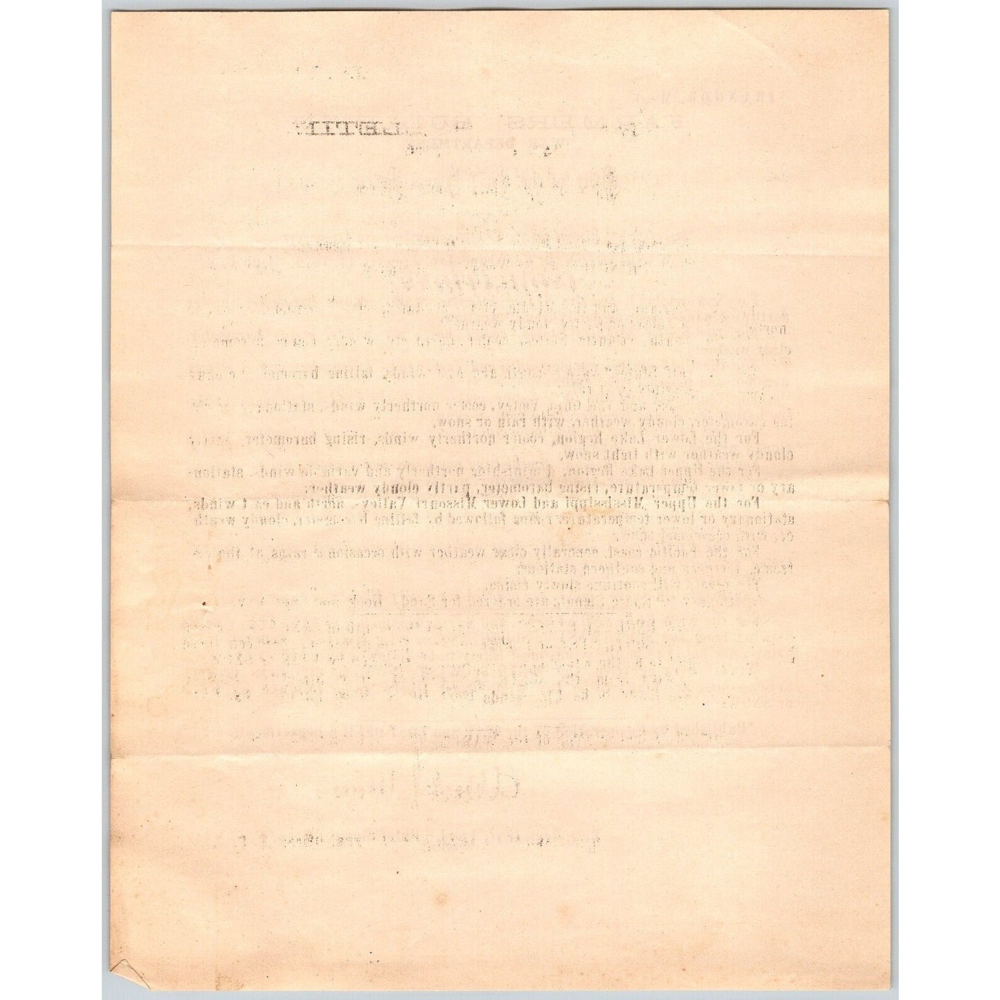 Bangor, ME Chief Signal Office, War Department Farmers' Bulletin - Jan. 14, 1879